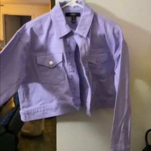 Cropped lavender jean jacket
